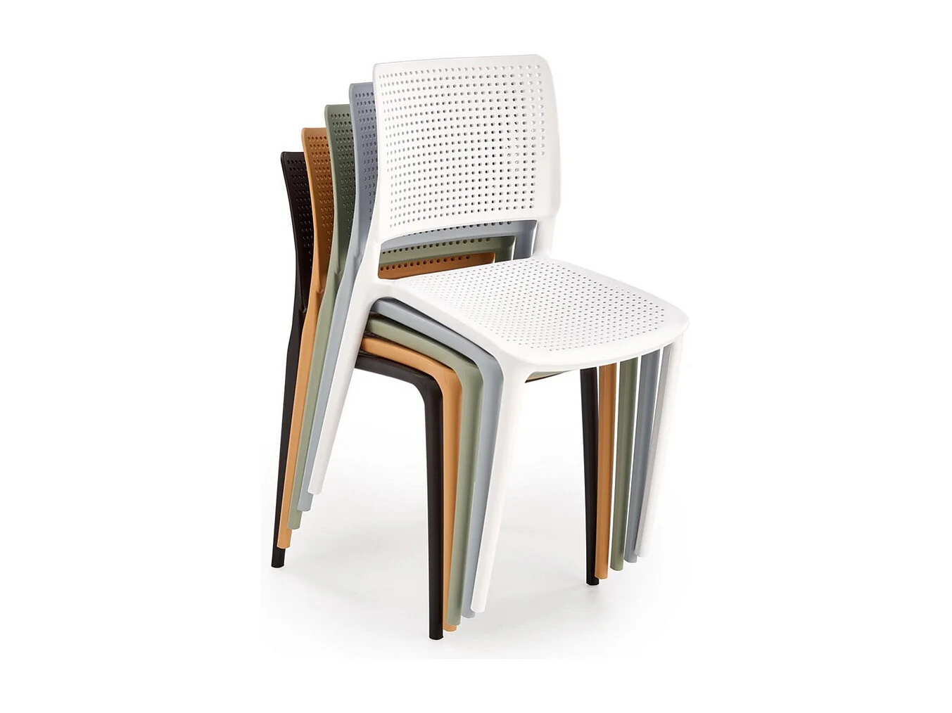 Silla de diseño de polipropileno naranja claro Samba