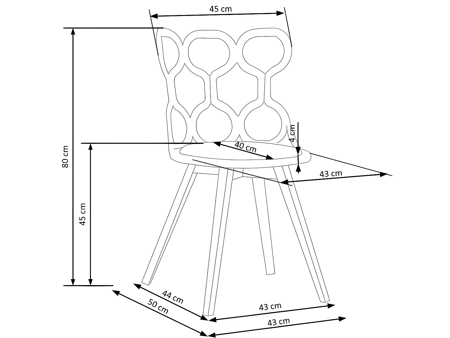 Chaise scandinave design avec assise grise Lali