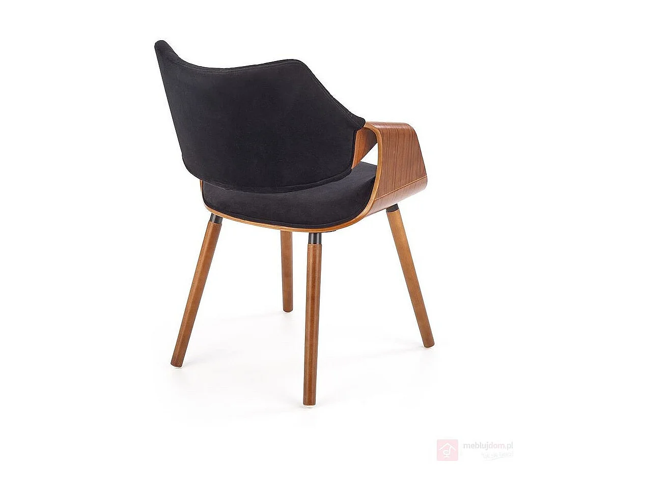 Chaise design retro noir et bois Melo