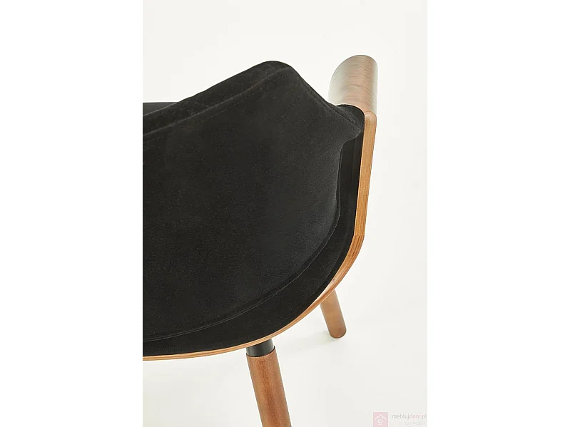 Chaise design retro noir et bois Melo