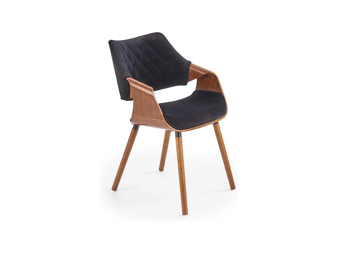 Chaise design retro noir et bois Melo