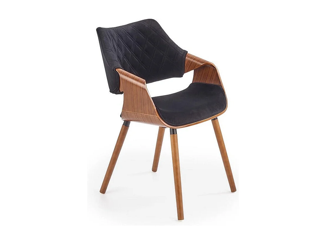 Chaise design retro noir et bois Melo