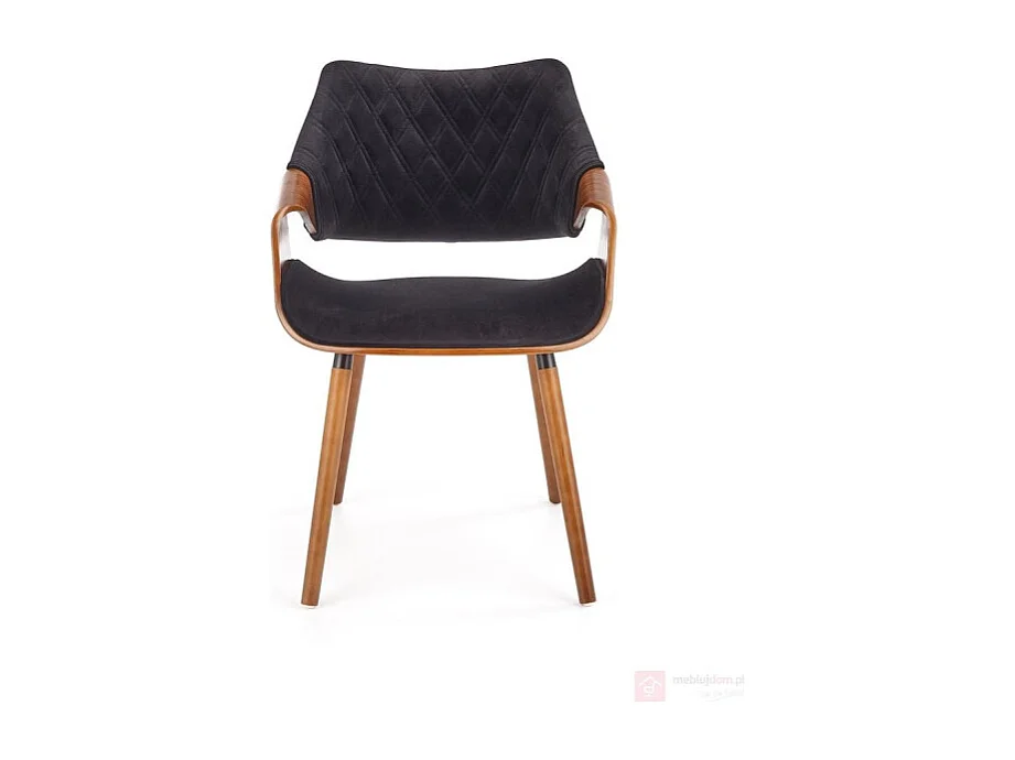 Chaise design retro noir et bois Melo
