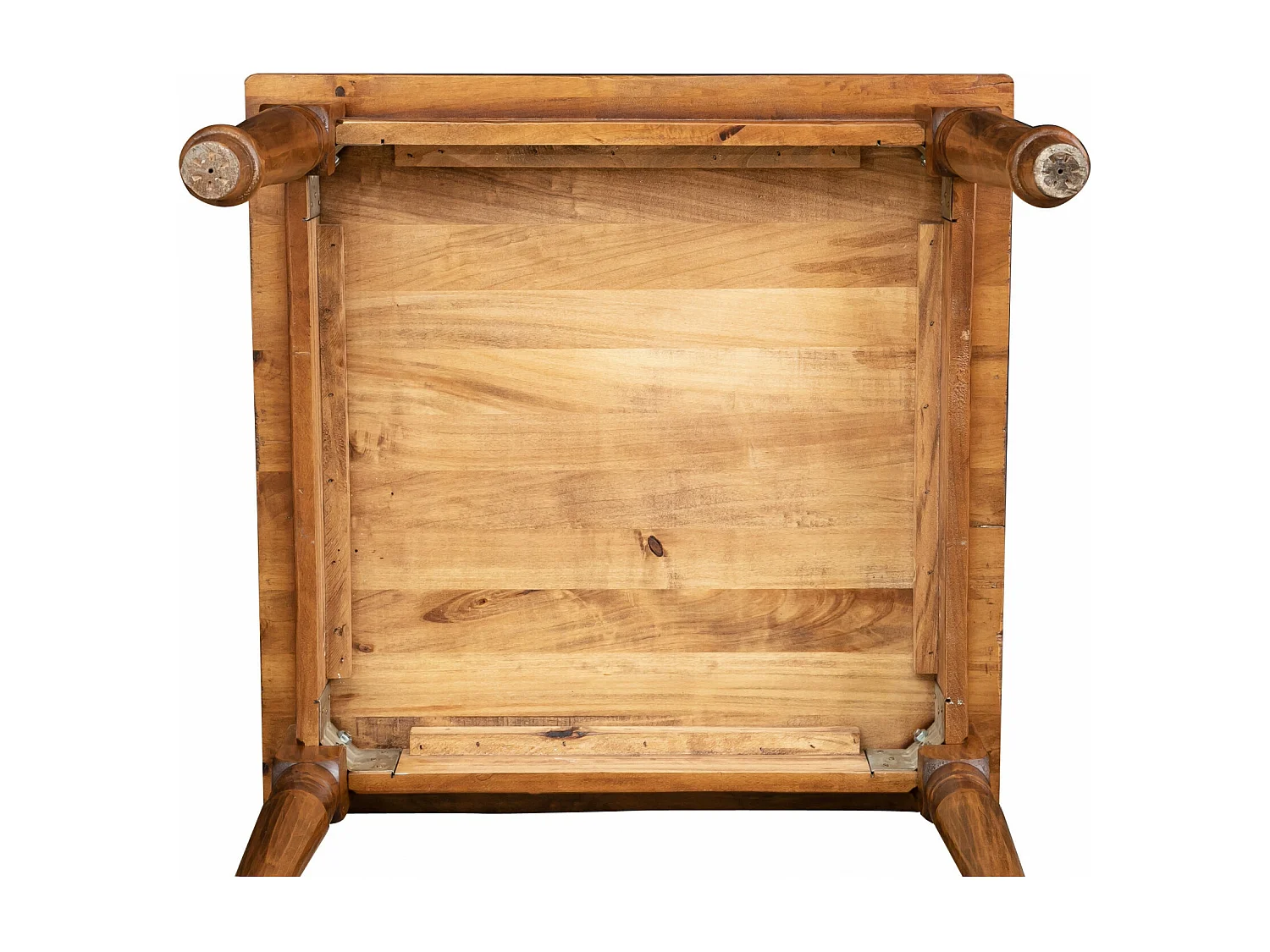 BISCOTTINI Table de Salle à Manger - Table en Bois Finition Antique Marron en Bois Massif - Table Style Campagne - 90x90x78 cm