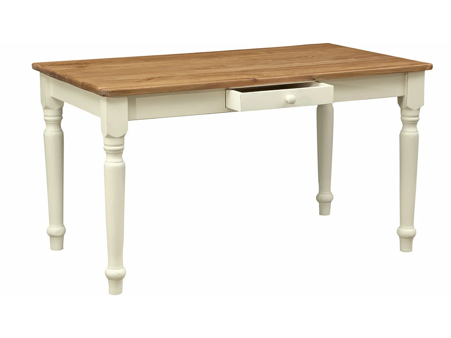 BISCOTTINI Table Basse en Tilleul Massif - Table d'appoint Finition Antique - Table de Chevet pour Chambre et Salon - 140x90x80cm