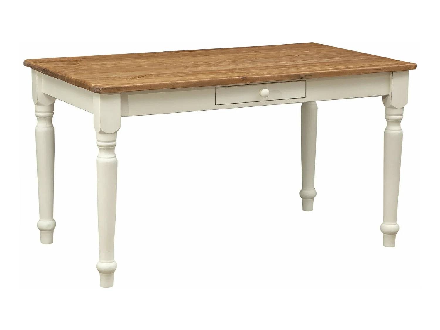 BISCOTTINI Table Basse en Tilleul Massif - Table d'appoint Finition Antique - Table de Chevet pour Chambre et Salon - 140x90x80cm