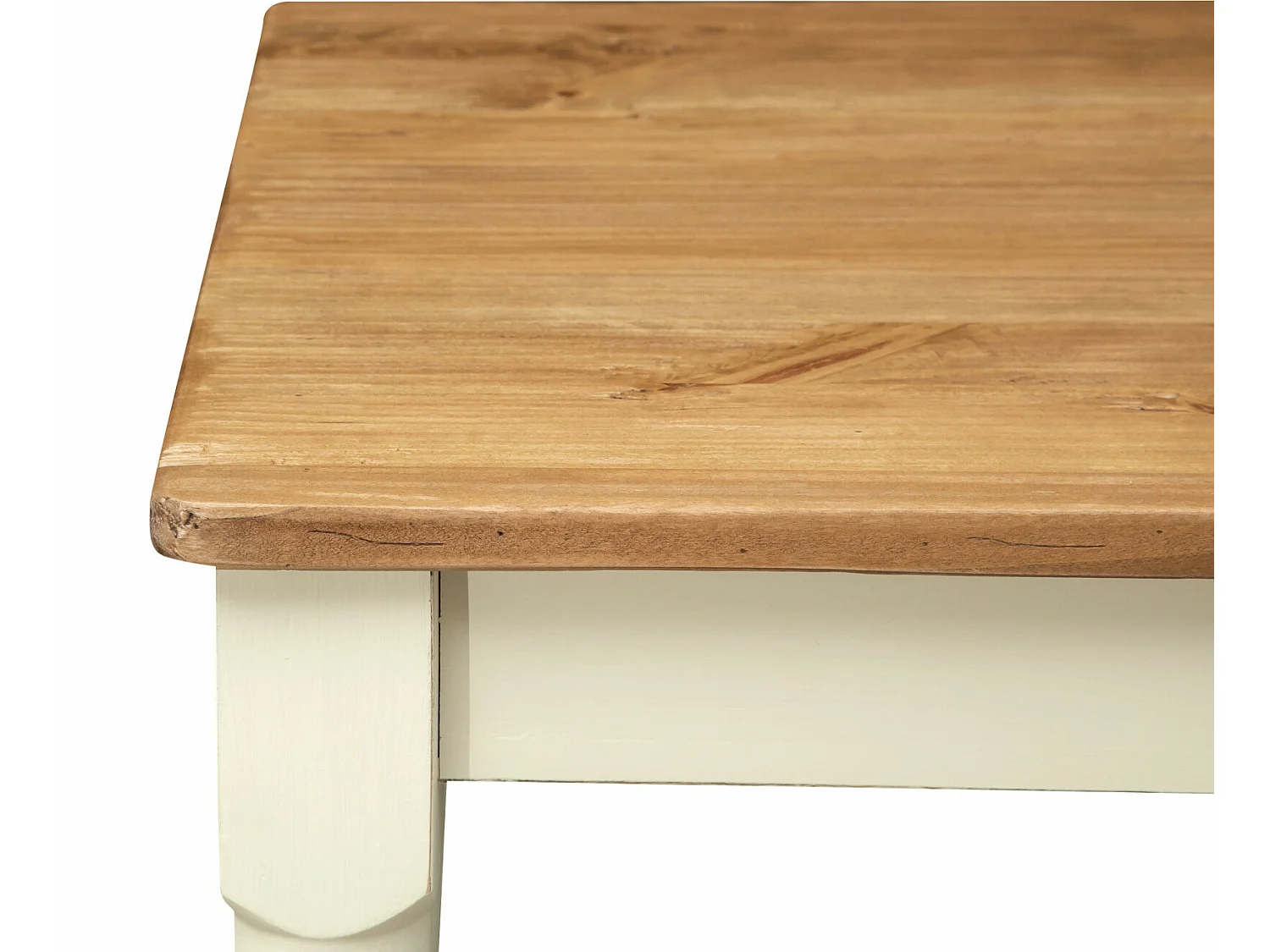 BISCOTTINI Table Basse en Tilleul Massif - Table d'appoint Finition Antique - Table de Chevet pour Chambre et Salon - 140x90x80cm