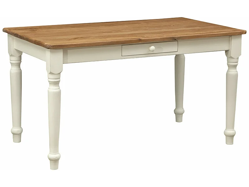 BISCOTTINI Table Basse en Tilleul Massif - Table d'appoint Finition Antique - Table de Chevet pour Chambre et Salon - 140x90x80cm