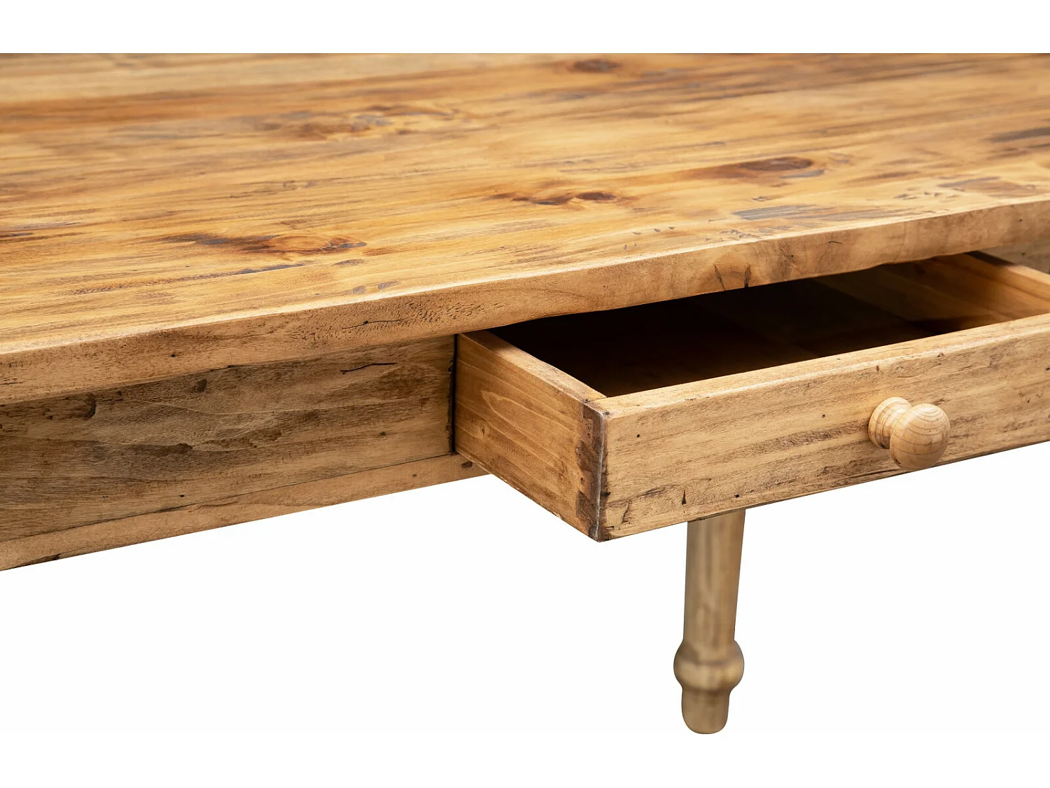 BISCOTTINI Bureau en Tilleul Massif - Bureau avec Rangement Finition Antique - Bureau d'Angle pour Table de Travail et Table d'Étude - 120x80x80cm