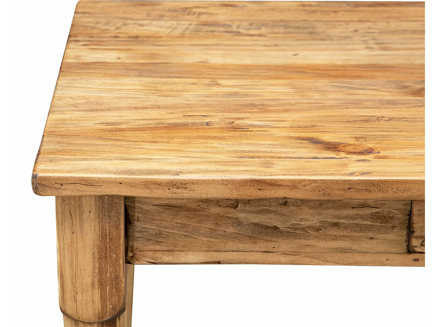 BISCOTTINI Bureau en Tilleul Massif - Bureau avec Rangement Finition Antique - Bureau d'Angle pour Table de Travail et Table d'Étude - 120x80x80cm