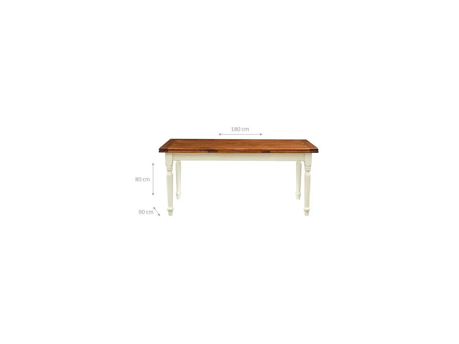 BISCOTTINI Table Extensible en Tilleul Massif - Table de Salle à Manger Finition Noyer Antique - Table pour 4 pour Salon et Cuisine - 90x80