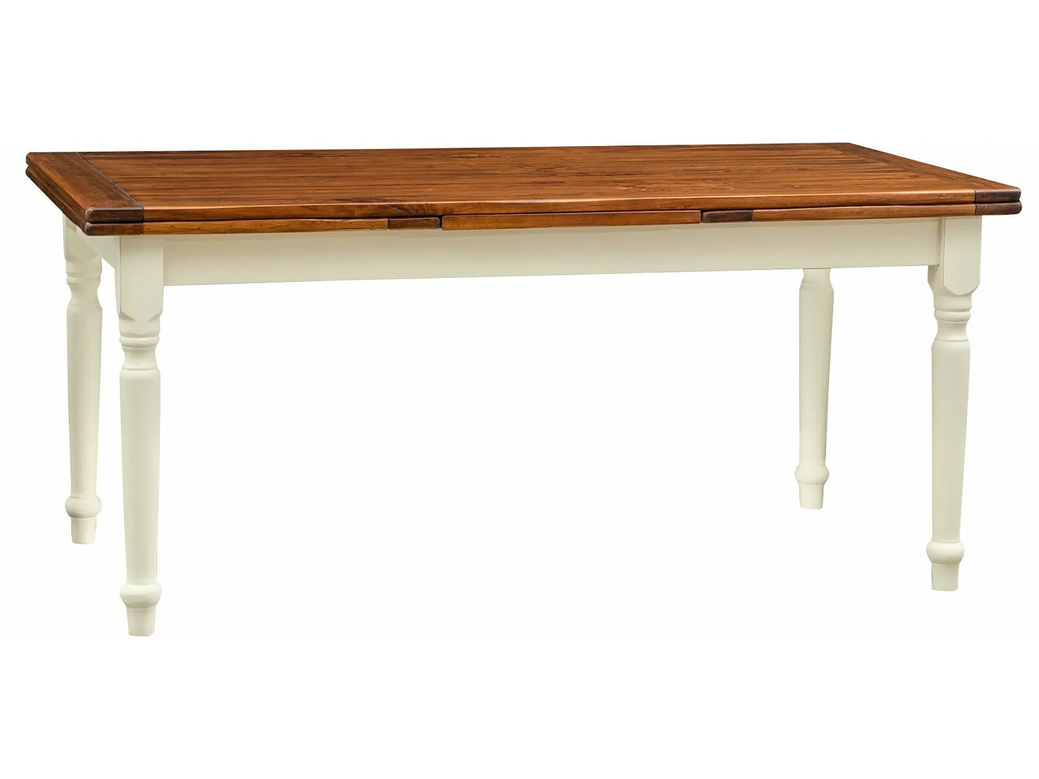 BISCOTTINI Table Extensible en Tilleul Massif - Table de Salle à Manger Finition Noyer Antique - Table pour 4 pour Salon et Cuisine - 90x80