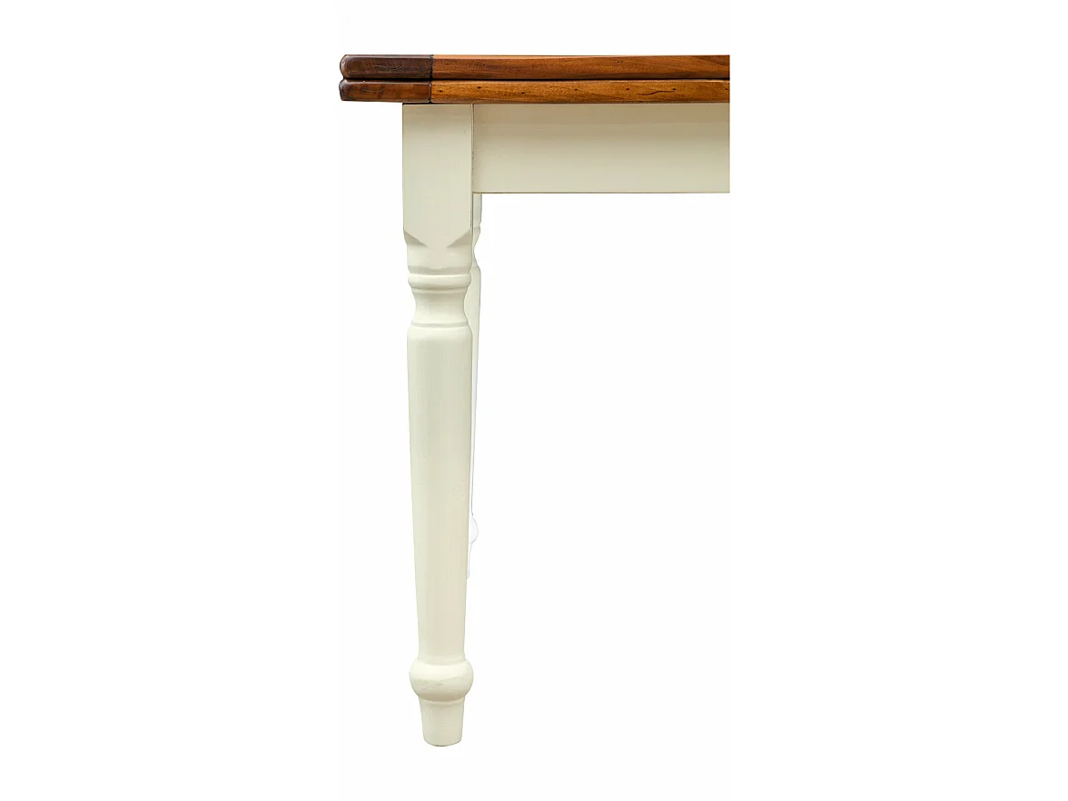 BISCOTTINI Table Extensible en Tilleul Massif - Table de Salle à Manger Finition Noyer Antique - Table pour 4 pour Salon et Cuisine - 90x80