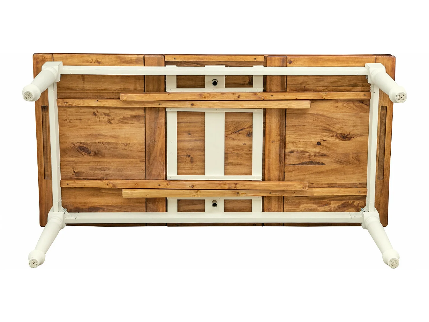 BISCOTTINI Table Extensible en Tilleul Massif - Table de Salle à Manger Finition Noyer Antique - Table pour 4 pour Salon et Cuisine - 90x80