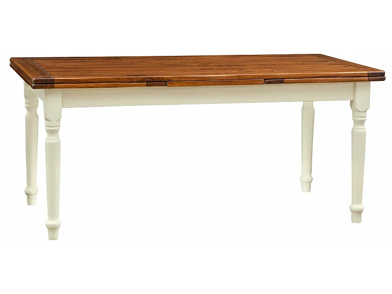 BISCOTTINI Tavolo Allungabile in Massello di Tiglio - Tavolo da Pranzo con Finitura Noce Anticata - Tavolo per 4 per Soggiorno e Cucina - 90x80