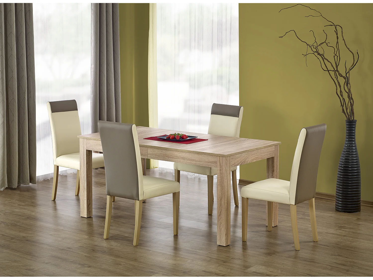 Grande table de repas rectangulaire chêne sonoma Aude