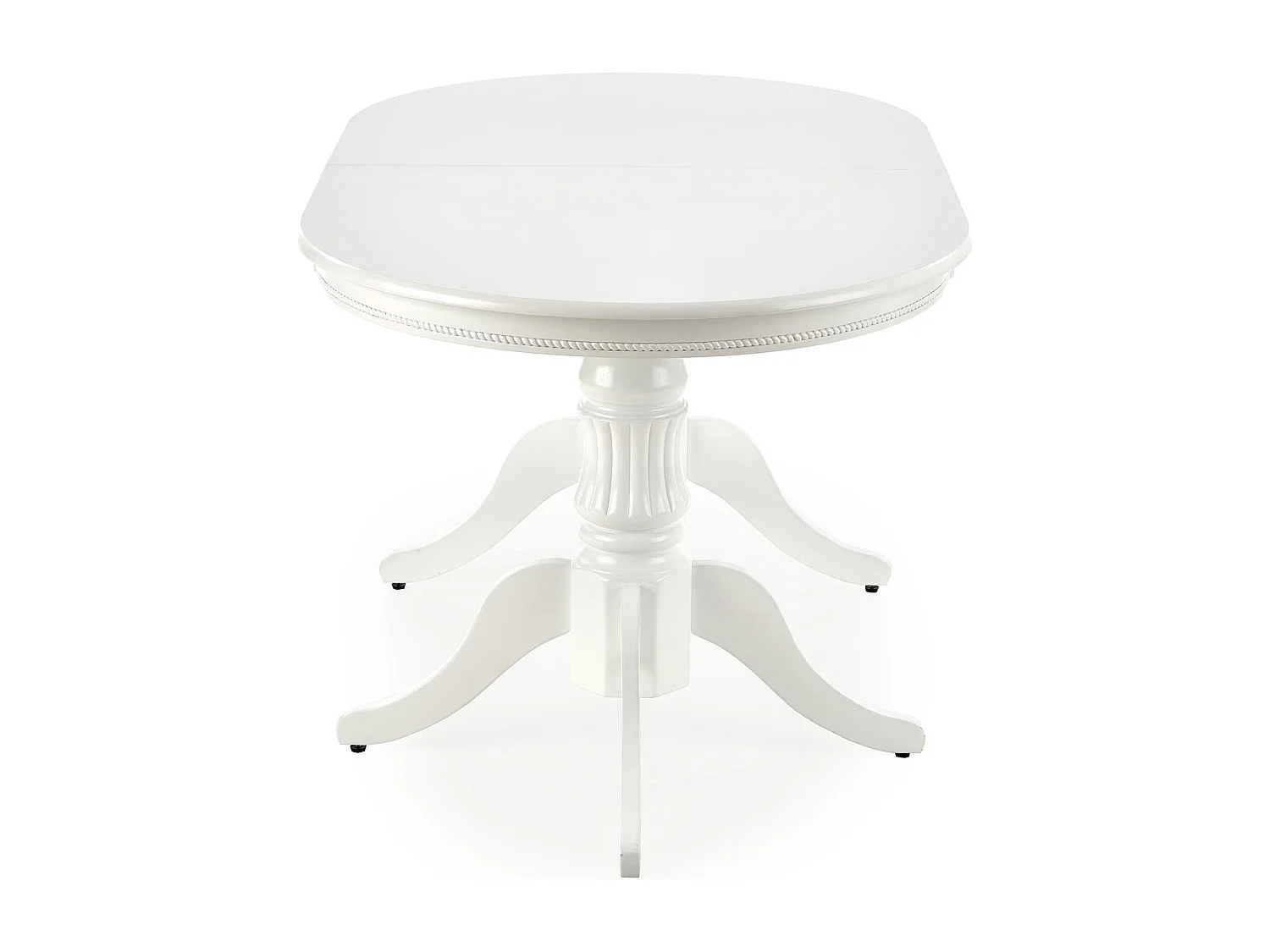 Table de salle à manger extensible blanche avec structure en bois massif Roma