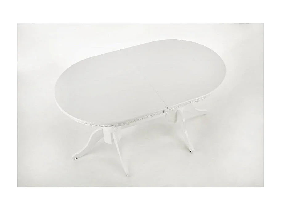 Table de salle à manger extensible blanche avec structure en bois massif Roma