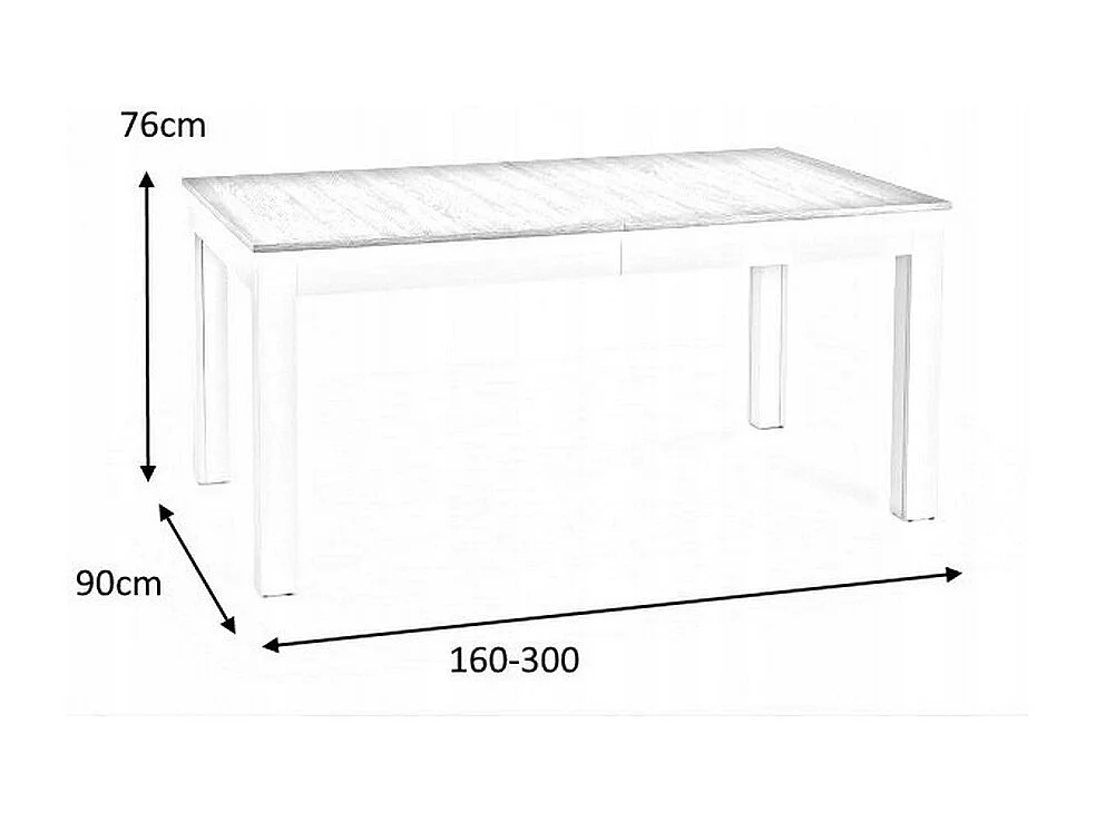 Table salle a manger 160-300 cm bois et blanc Melino