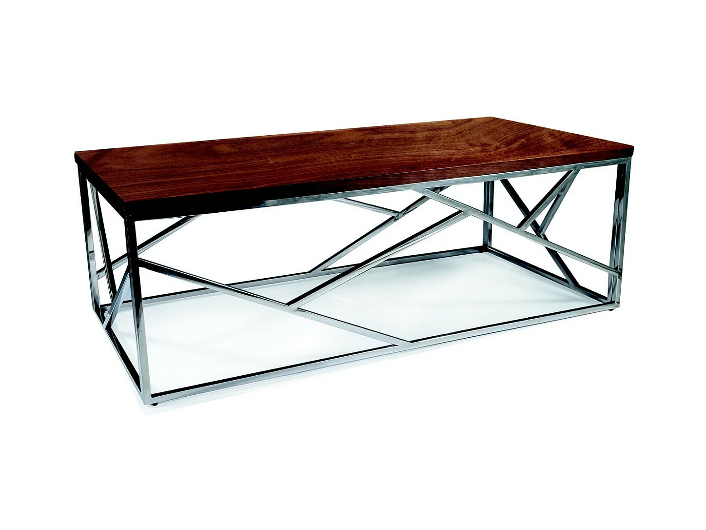 Table basse design avec plateau couleur noyer 120x60 cm Milla