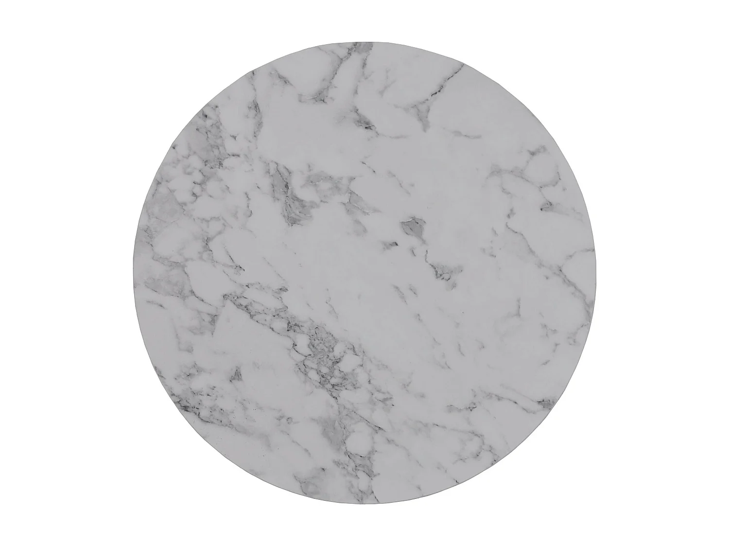 Ensemble de deux tables basses rondes aspect marbre blanc Alicia