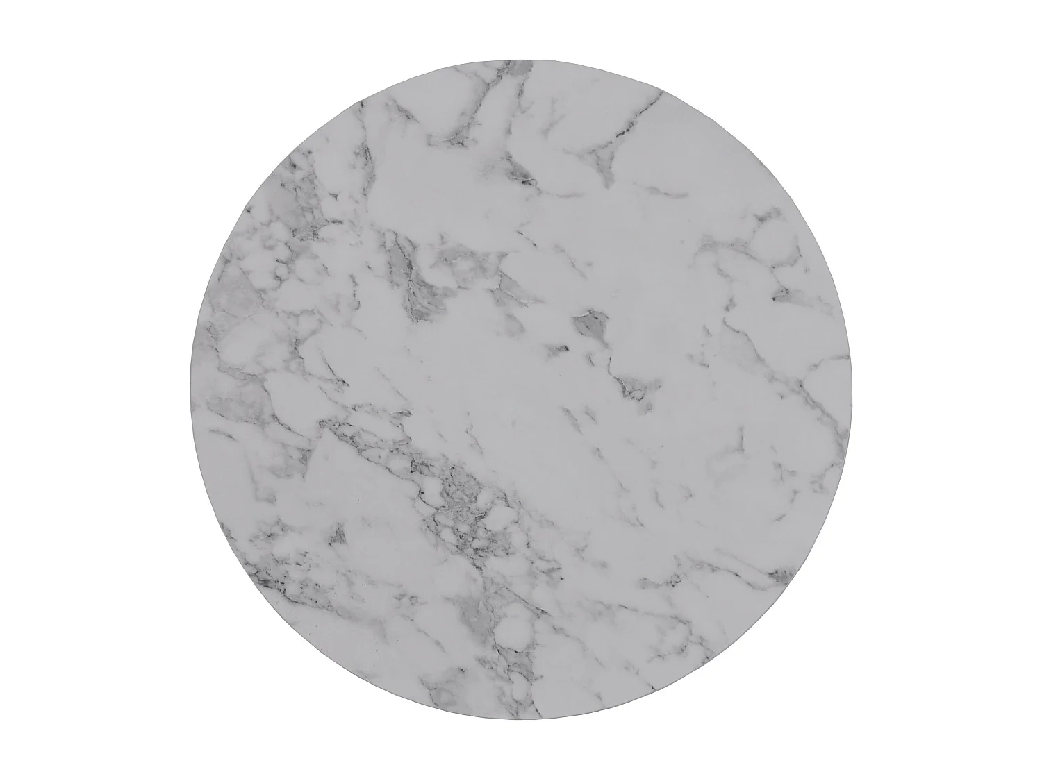 Ensemble de deux tables basses rondes aspect marbre blanc Alicia