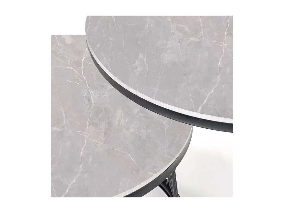 Juego de dos mesas nido con tablero de aspecto mármol gris MANOLO