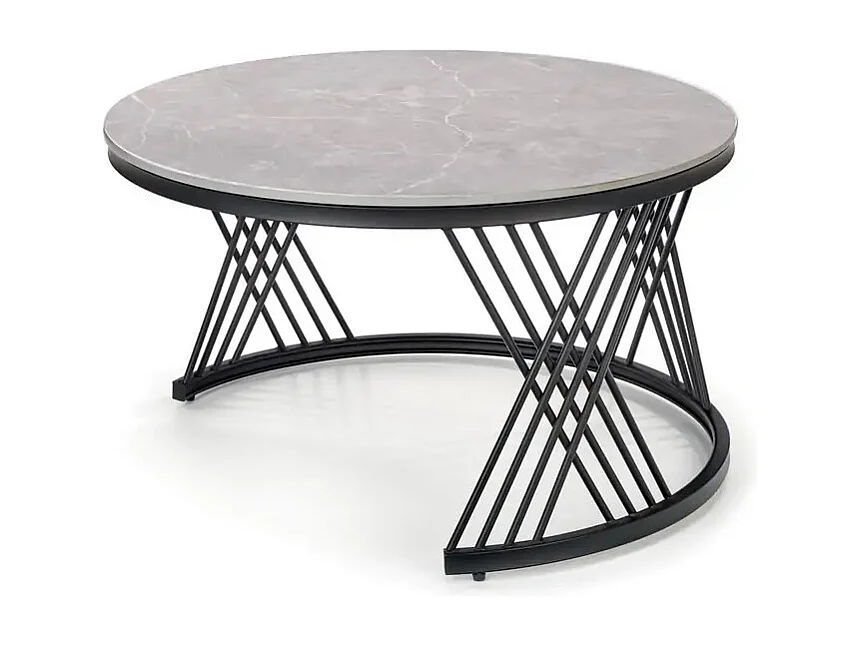 Set di due tavolini da salotto con piano in marmo grigio MANOLO