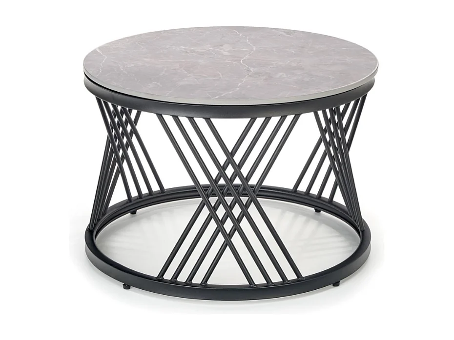Juego de dos mesas nido con tablero de aspecto mármol gris MANOLO