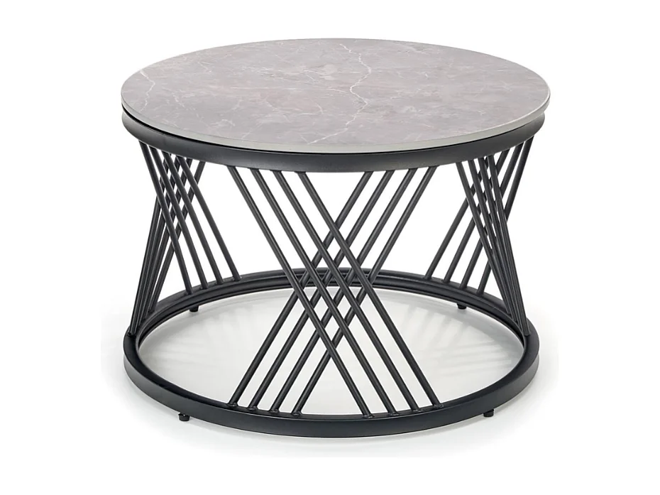 Set di due tavolini da salotto con piano in marmo grigio MANOLO