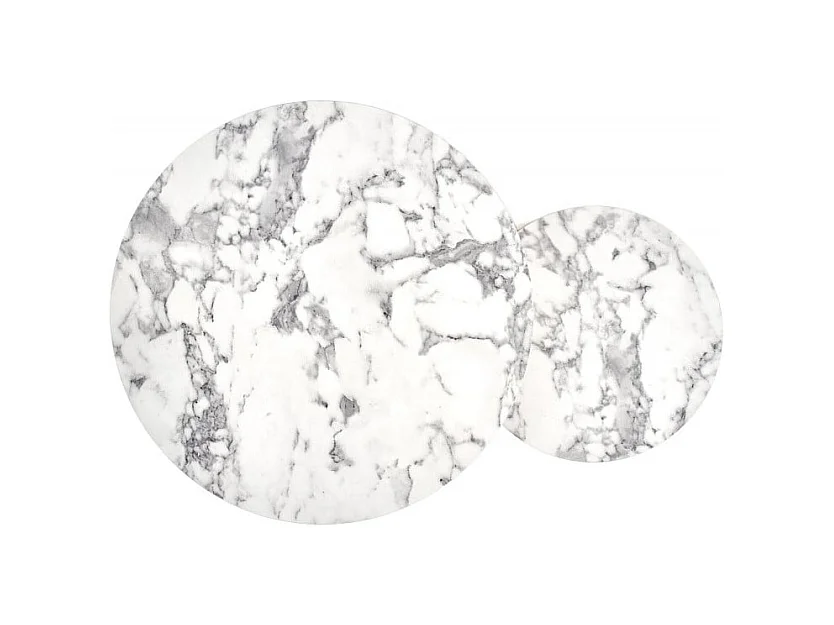 Mesas nido redondas Troie con tablero de mármol y estructura de metal dorado