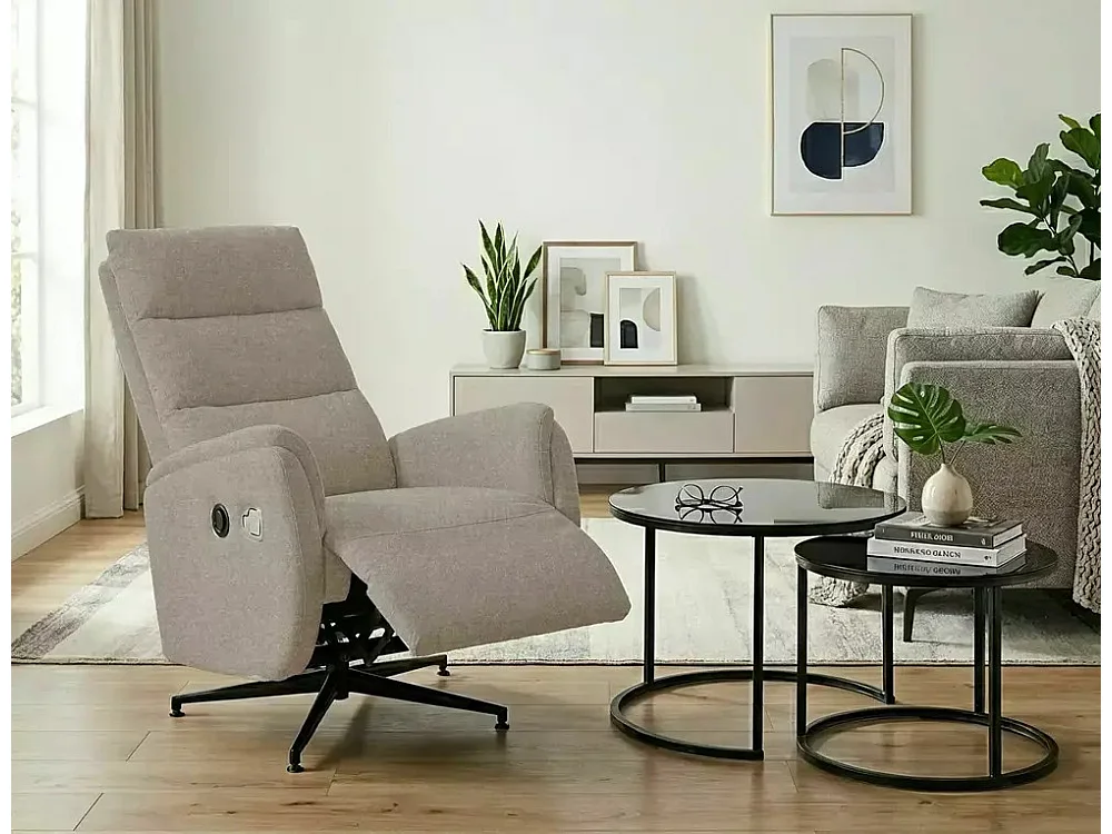 Mesa nido redonda de cristal y metal, negra (x2) Onda