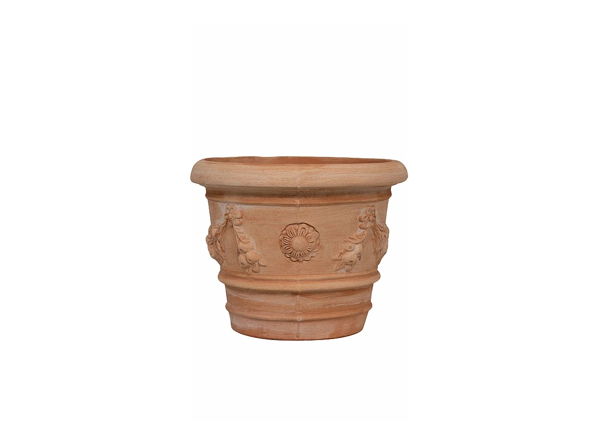 BISCOTTINI Vase - Finition Terre Cuite - Pot de Fleurs - Jardinière - Vase de Jardin - Extérieur - Terrasse - Balcon - 40x30 cm