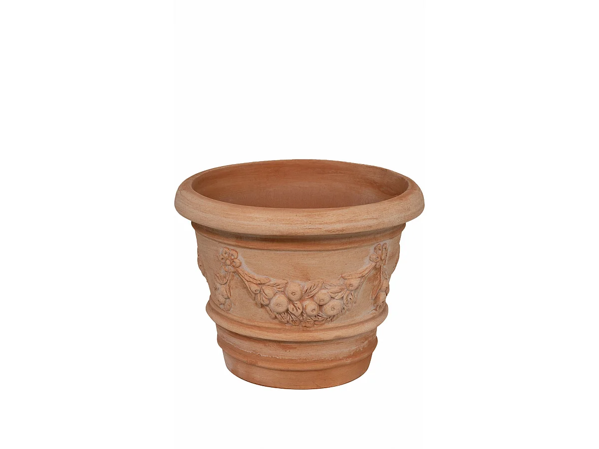 BISCOTTINI Vase - Finition Terre Cuite - Pot de Fleurs - Jardinière - Vase de Jardin - Extérieur - Terrasse - Balcon - 40x30 cm
