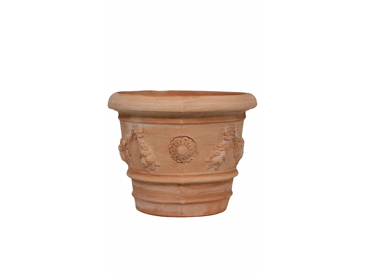 BISCOTTINI Vase - Finition Terre Cuite - Pot de Fleurs - Jardinière - Vase de Jardin - Extérieur - Terrasse - Balcon - 40x30 cm