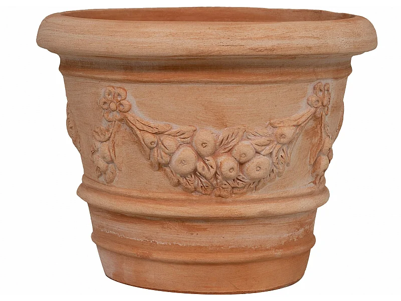 BISCOTTINI Vase - Finition Terre Cuite - Pot de Fleurs - Jardinière - Vase de Jardin - Extérieur - Terrasse - Balcon - 40x30 cm