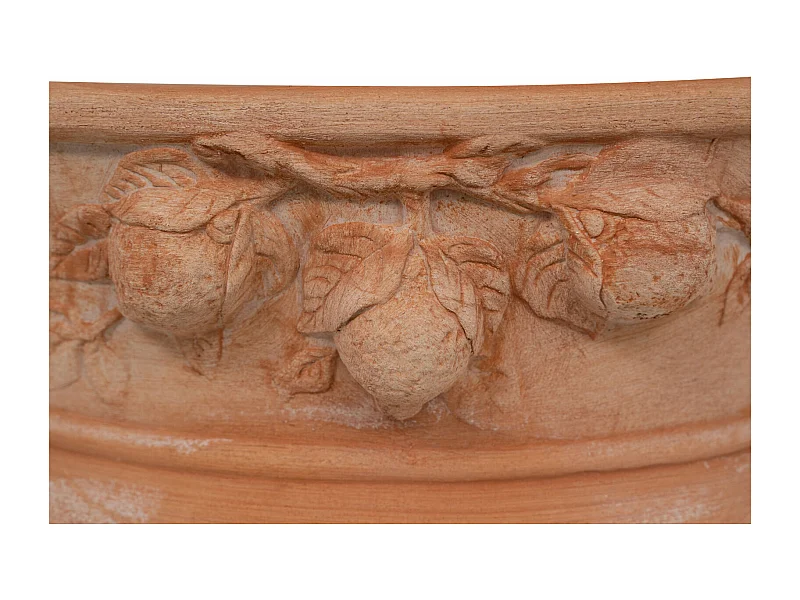BISCOTTINI Vase - En Terre Cuite Antique - Coupe - Pot de Fleurs - Jardinière - Jardin - Mobilier - Décoration - 33x14x20 cm