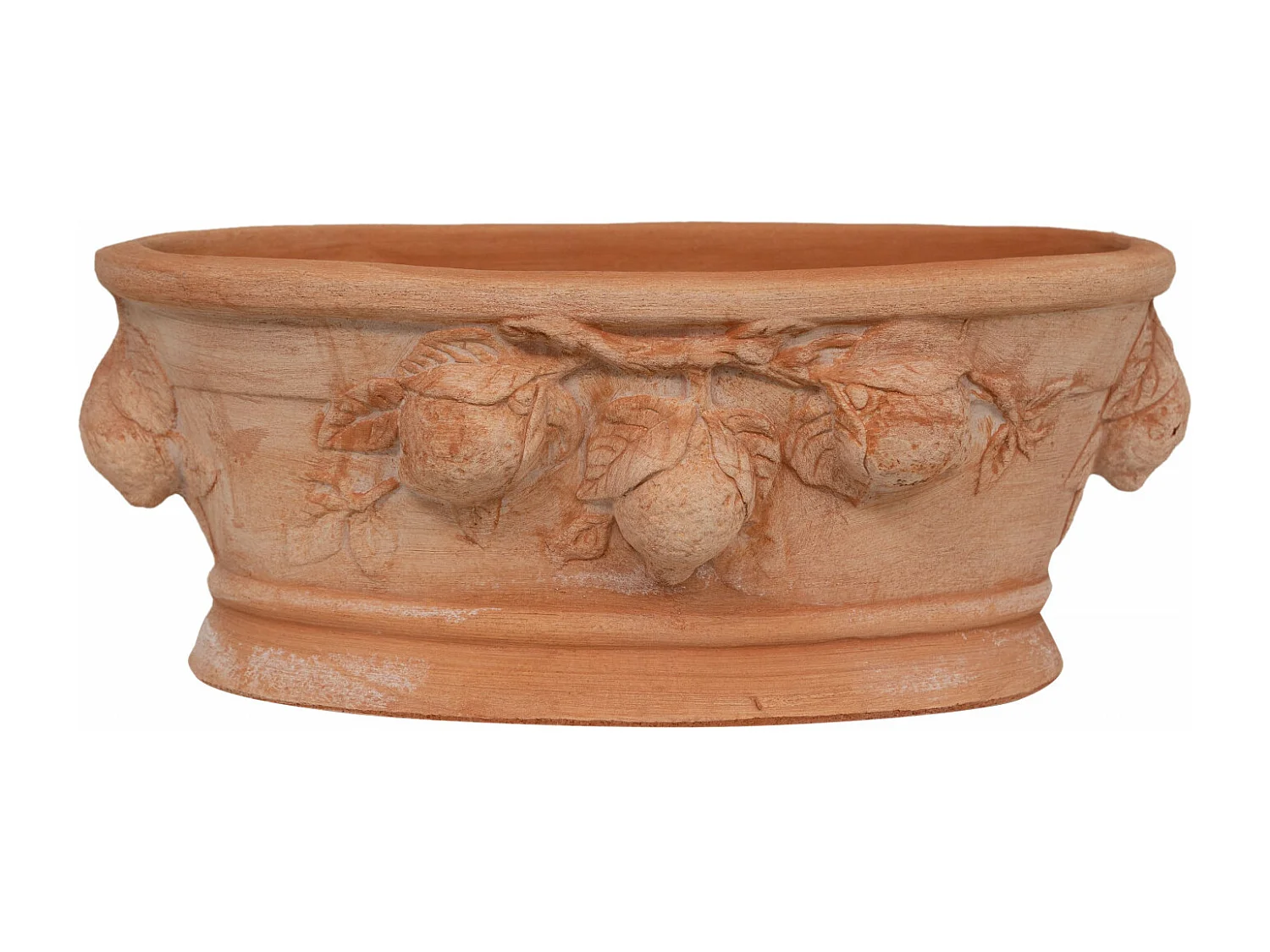 BISCOTTINI Vase - En Terre Cuite Antique - Coupe - Pot de Fleurs - Jardinière - Jardin - Mobilier - Décoration - 33x14x20 cm