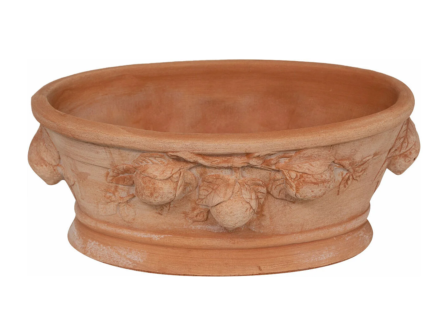 BISCOTTINI Vase - En Terre Cuite Antique - Coupe - Pot de Fleurs - Jardinière - Jardin - Mobilier - Décoration - 33x14x20 cm