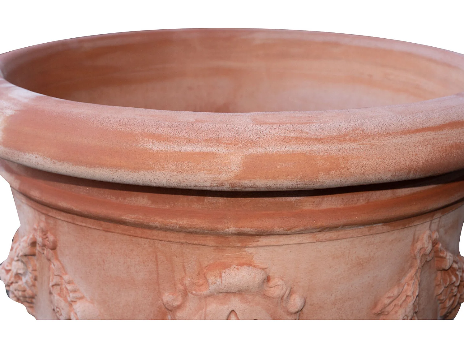 Vase Terre Cuite Toscane - Grand pot pour plantes et fleurs d'extérieur 72x61cm - Décoré à la main et fabriqué en Italie