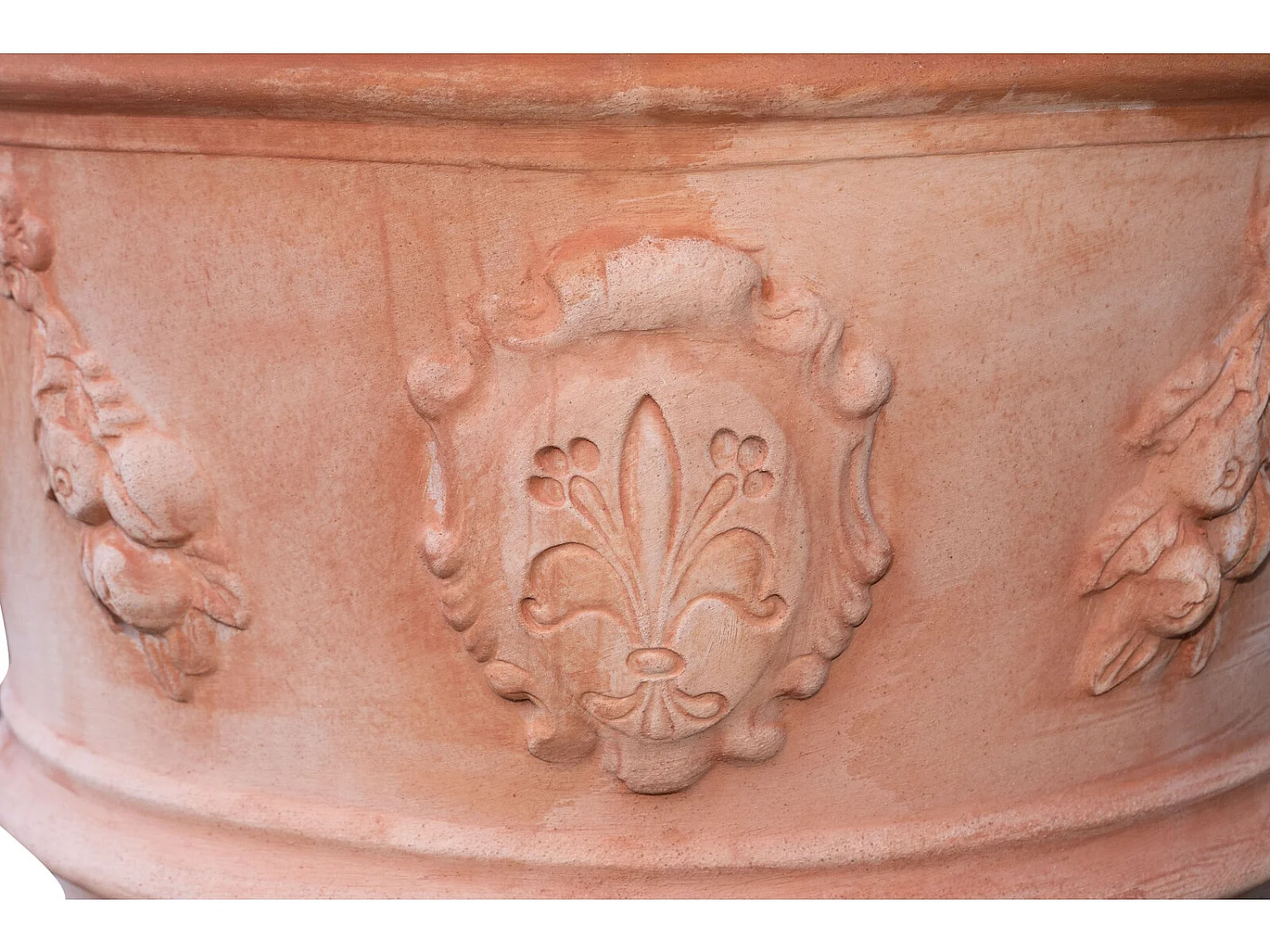 Vase Terre Cuite Toscane - Grand pot pour plantes et fleurs d'extérieur 72x61cm - Décoré à la main et fabriqué en Italie