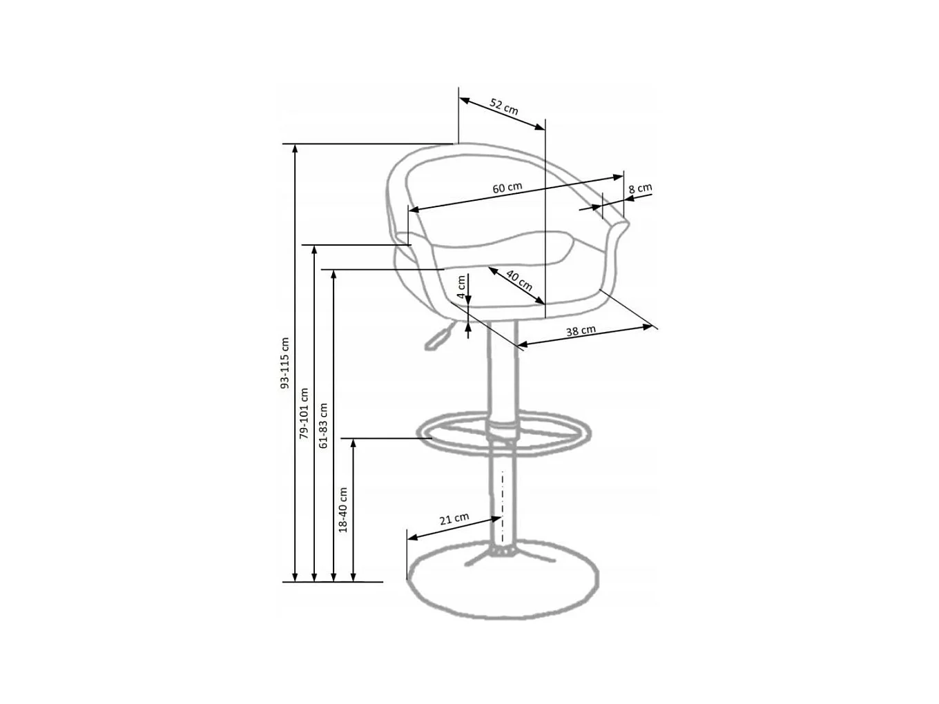Tabouret de bar design noir et blanc Doug