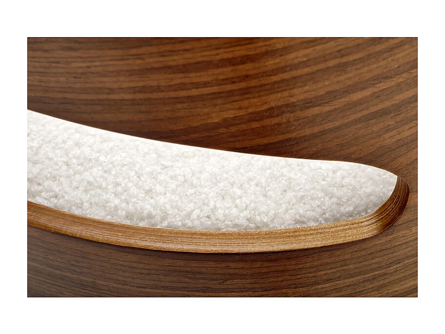 Chaise de bar aspect noyer avec assise en tissu bouclé Eliott