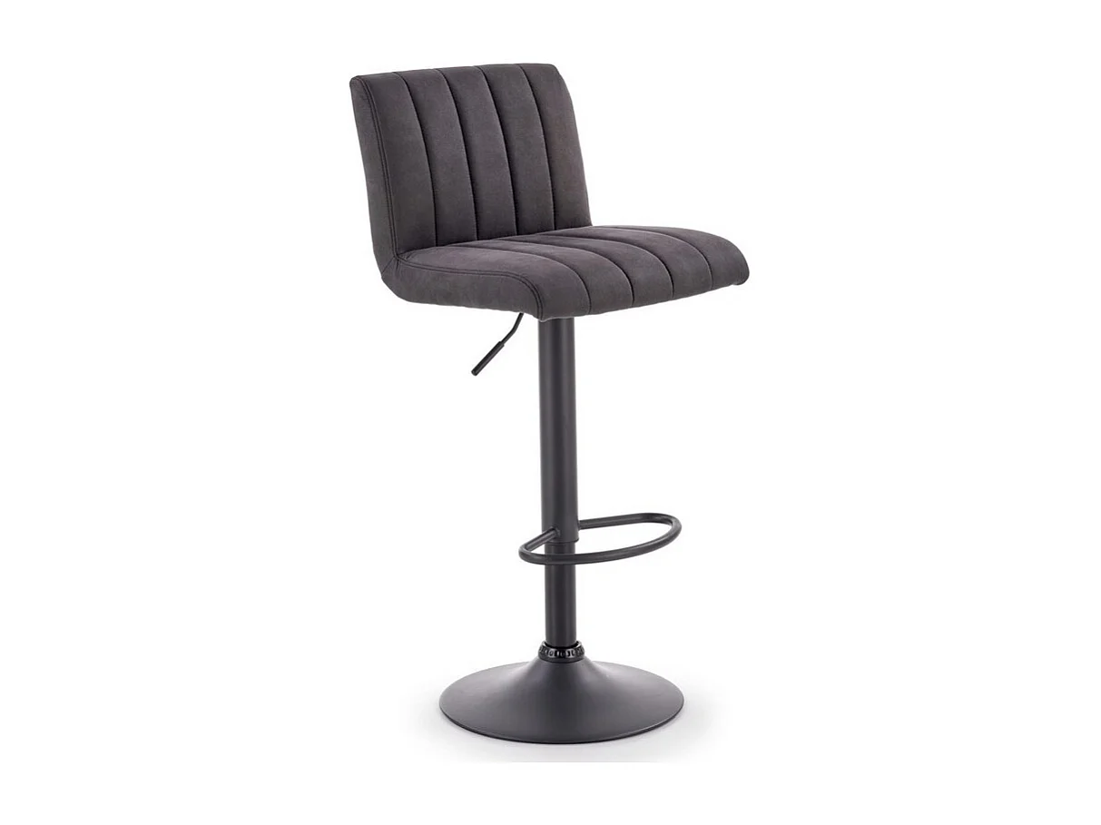 Tabouret de bar contemporain gris foncé avec structure design en acier noir LEEDS