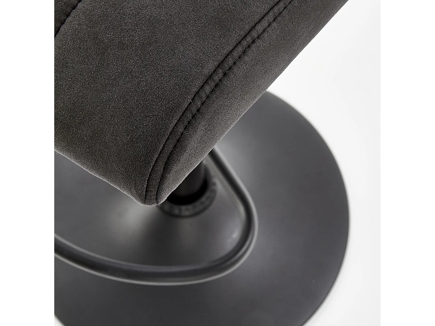 Tabouret de bar contemporain gris foncé avec structure design en acier noir LEEDS