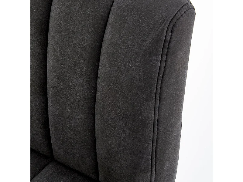 Tabouret de bar contemporain gris foncé avec structure design en acier noir LEEDS