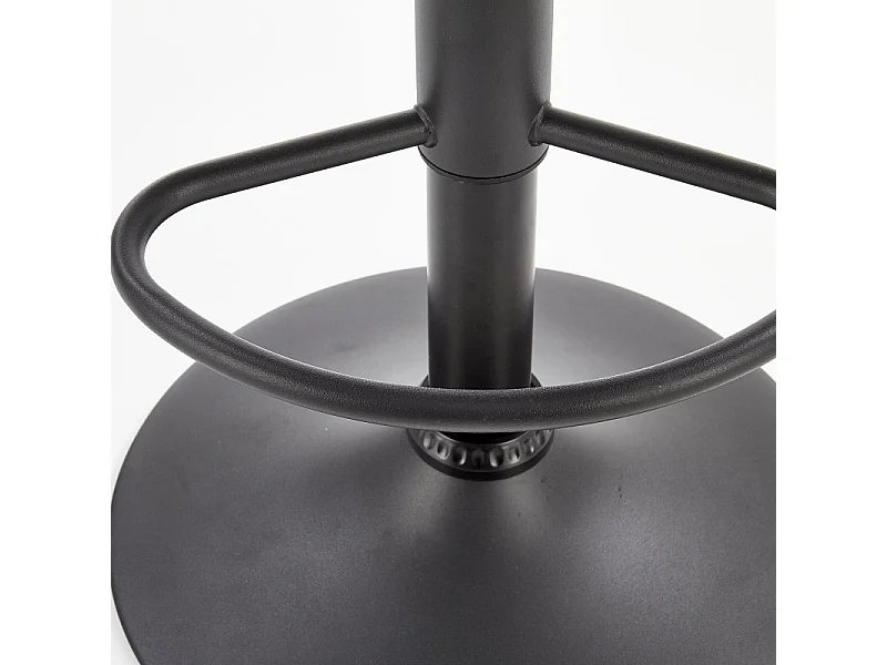 Tabouret de bar contemporain gris foncé avec structure design en acier noir LEEDS