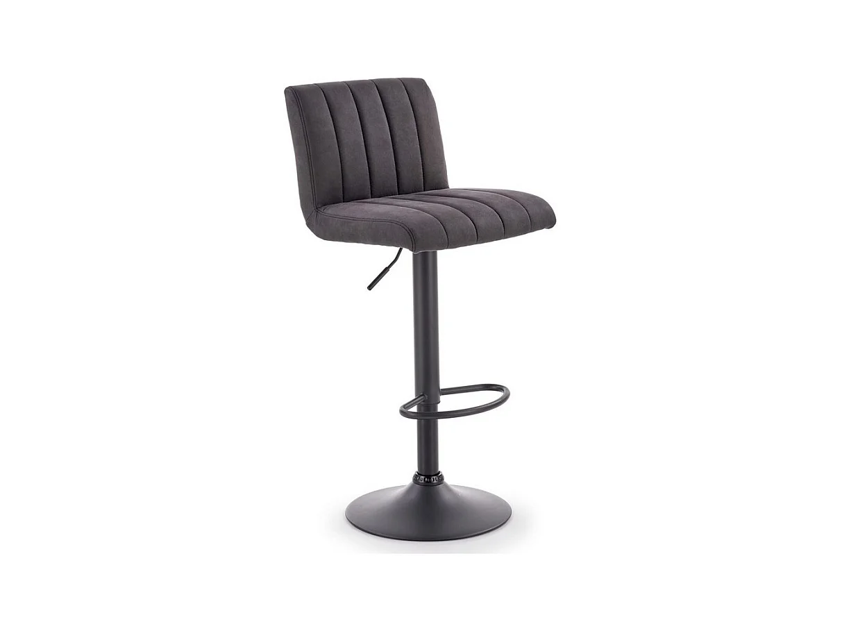 Tabouret de bar contemporain gris foncé avec structure design en acier noir LEEDS