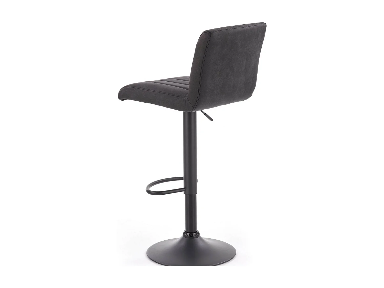 Tabouret de bar contemporain gris foncé avec structure design en acier noir LEEDS