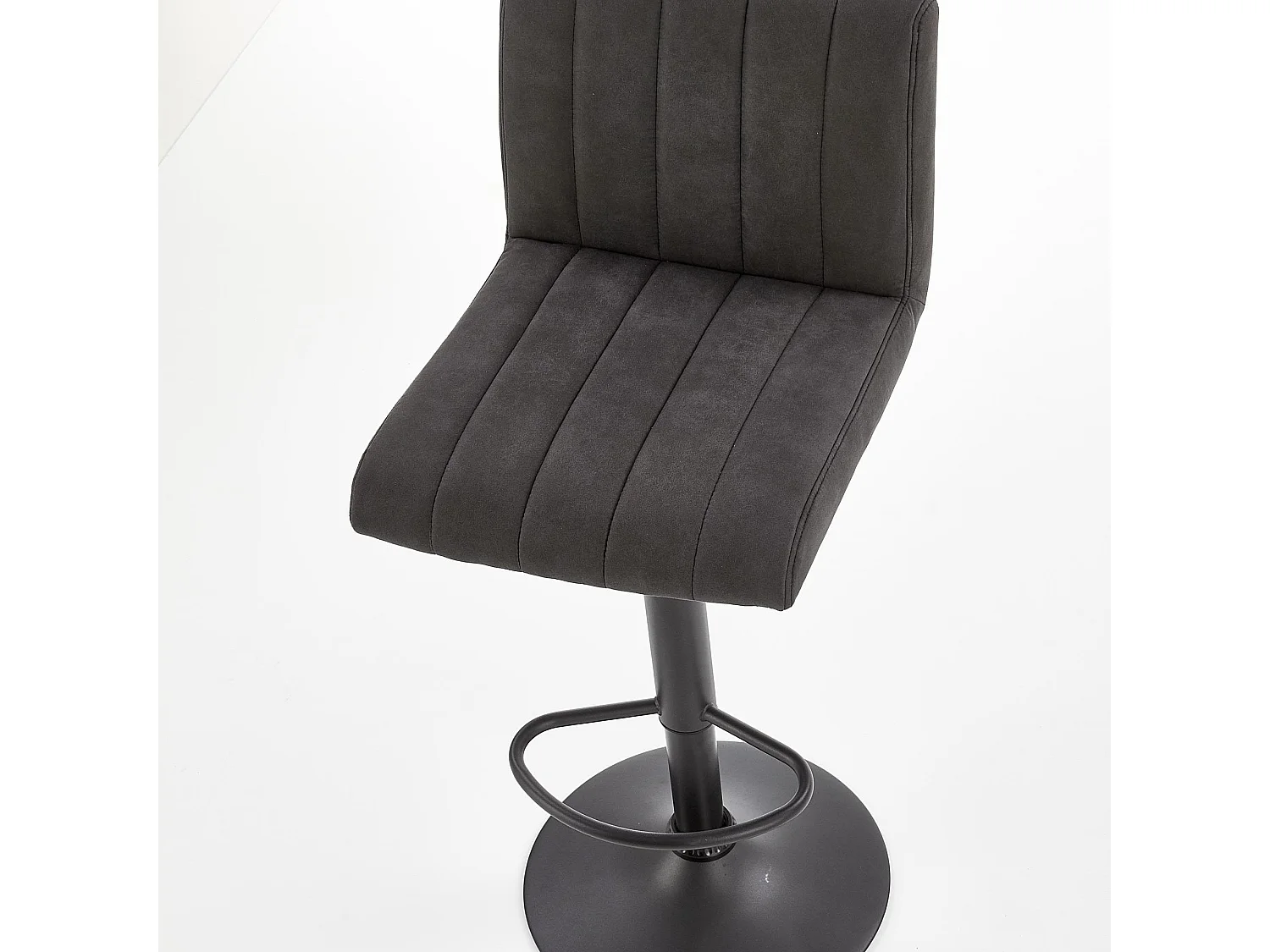 Tabouret de bar contemporain gris foncé avec structure design en acier noir LEEDS